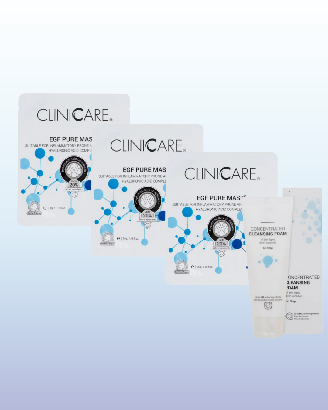 Clinicare pure mask and foaming cleanser 