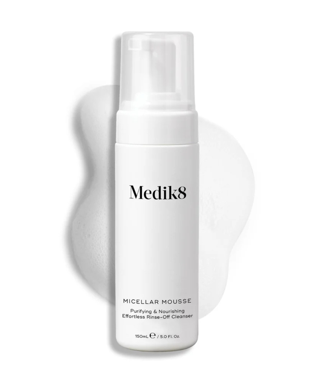 Medik8 Micellar Mousse bottle on a white background